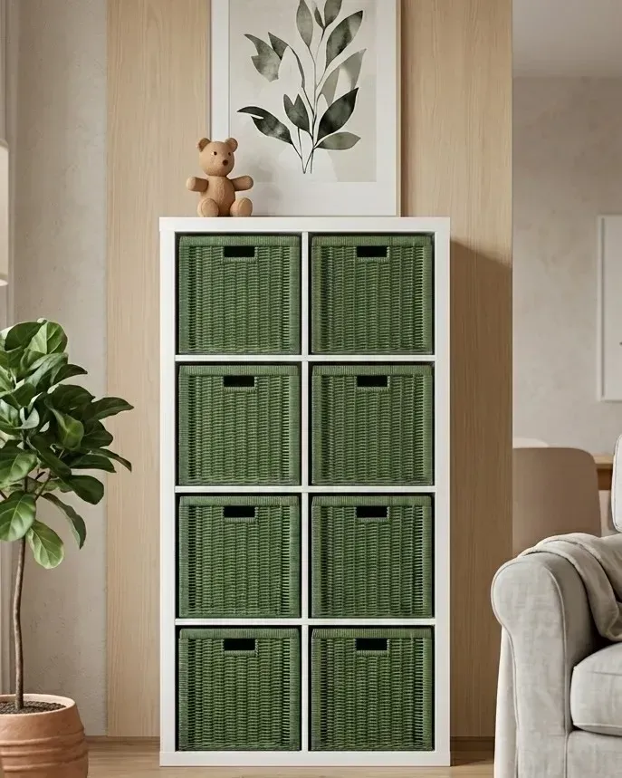 Плетёные короба для стеллажа IKEA Kallax