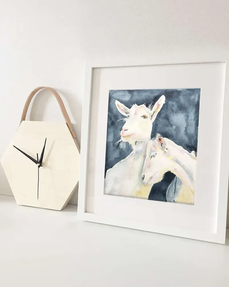 Козочки. Акварель 20×20 см — 20×20 см