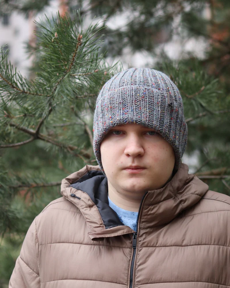 Шапка мужская твидовая, Универсальная вязаная шапка