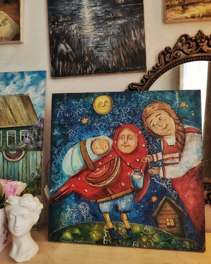 Первенец за крылышком