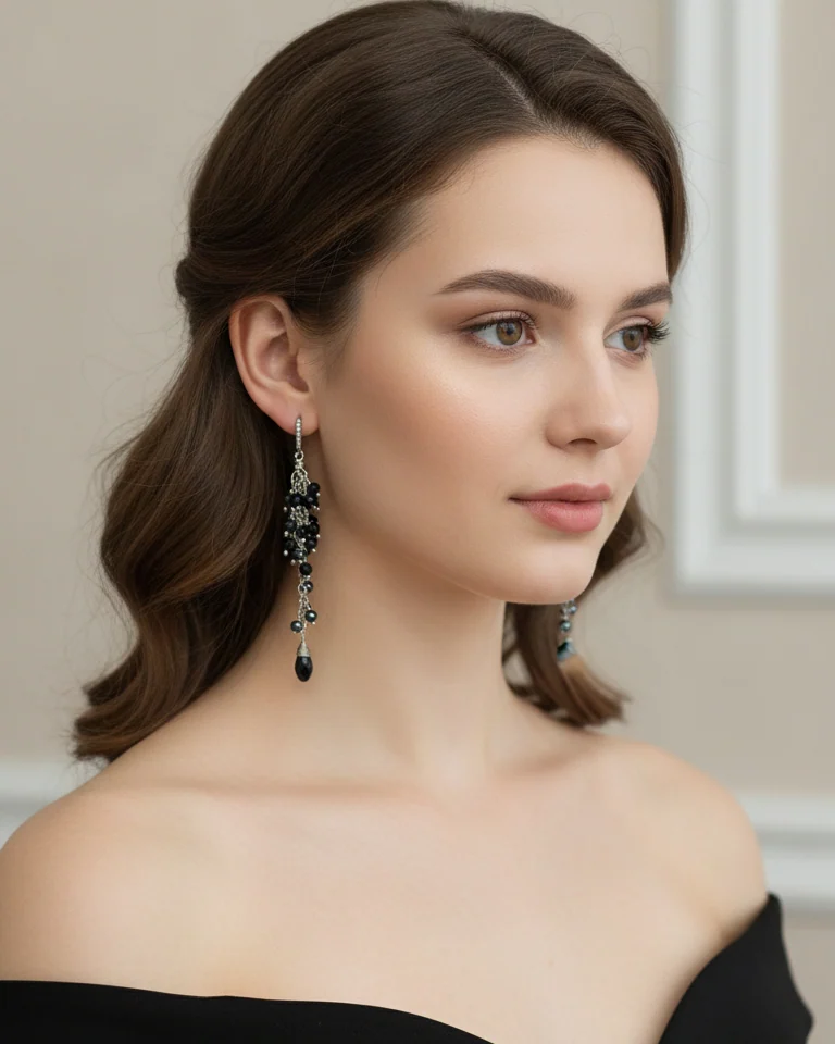 Серьги-гроздья из ювелирного стекла