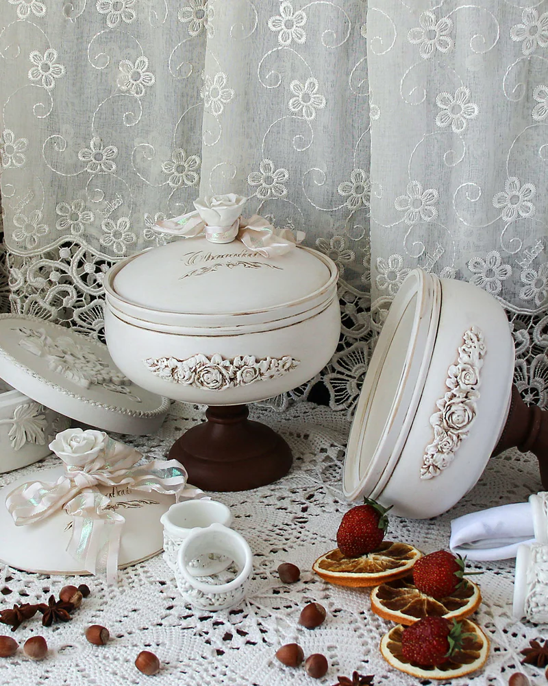 Хлебница конфетница шебби-шик клош «Милый дом» — Основной