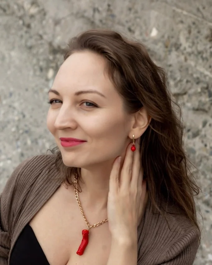 Серьги с красным кораллом — Серьги с красным кораллом