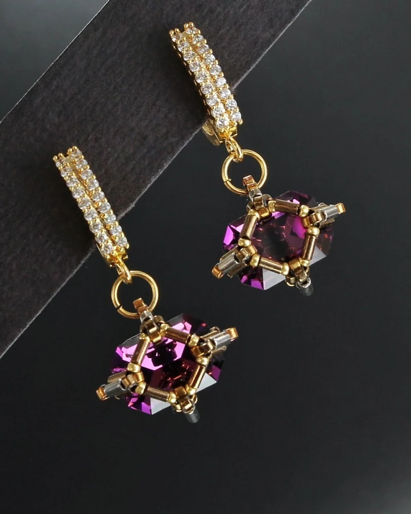 Роскошные серьги «Deep Orchid» — аметистовые — Основной