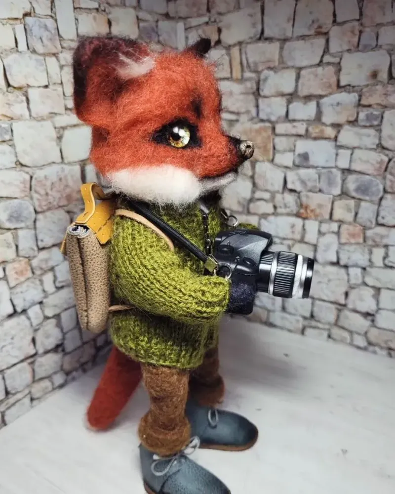 Лис-фотограф, интерьерная игрушка — Лис-фотограф, интерьерная игрушка