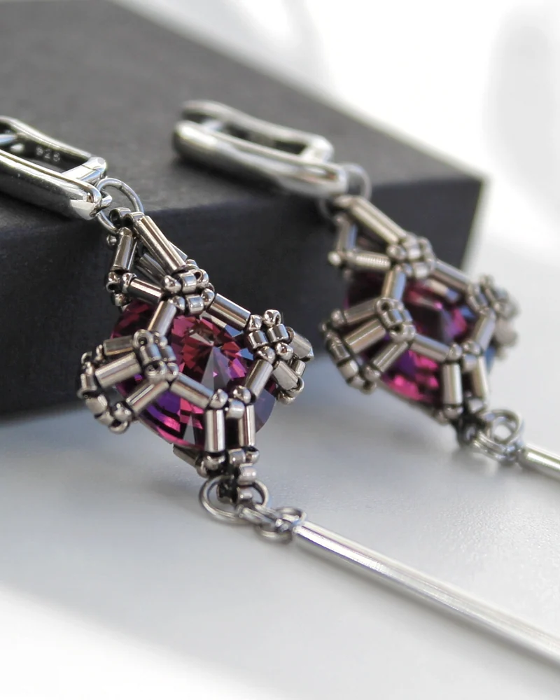 Роскошные серьги «Royal Elegance» — аметистовые — Основной