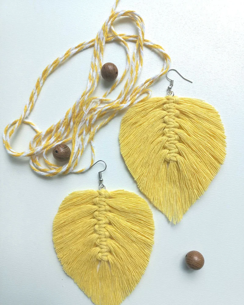 Серьги макраме