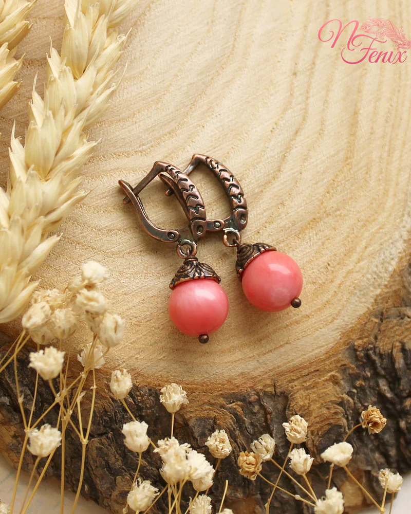 Серьги "Copper" с Кораллом