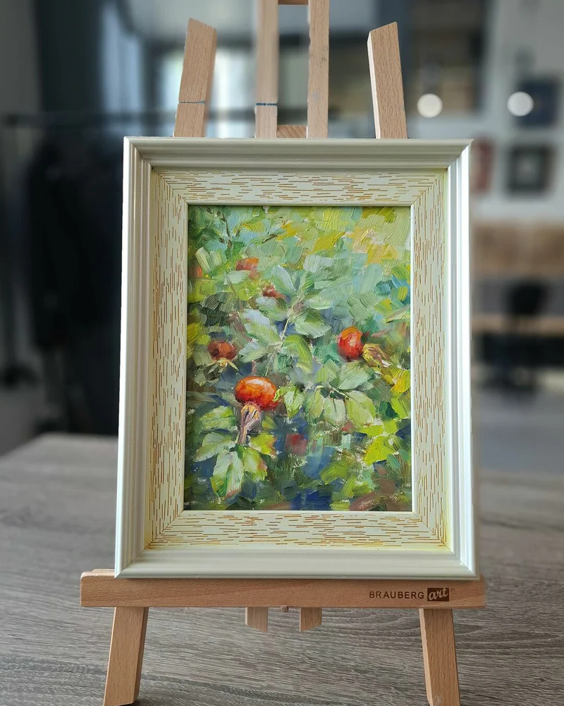 Шиповник. Картина маслом