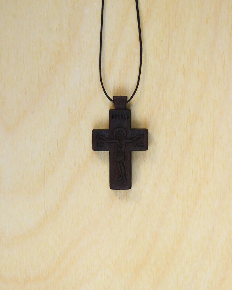 Вятка - деревянный нательный крест-распятие из кипариса