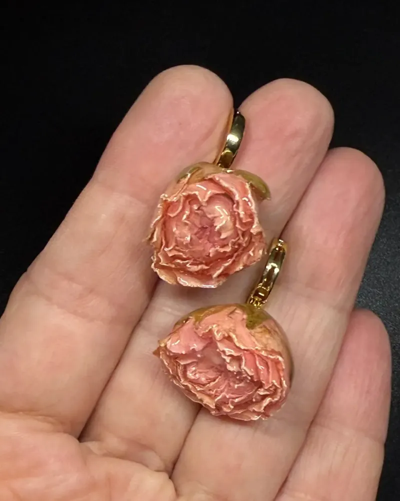 Розовые серьги «Роза»