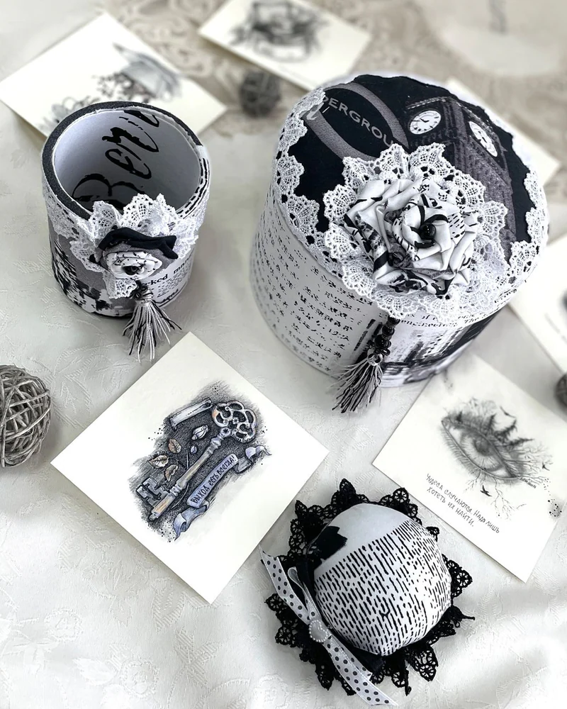 Набор «Старый Лондон». Шкатулка, карандашница и игольница