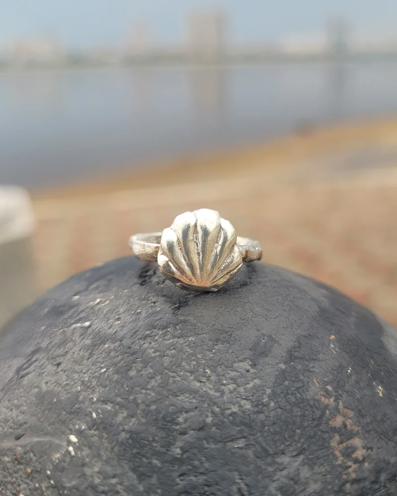 Кольцо серебряное 925 пробы — Ракушка