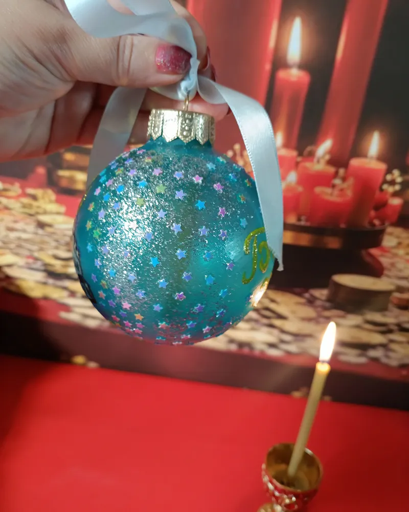 Новогодний шар — Голубой