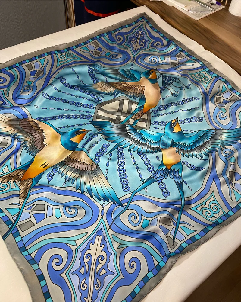 Платок «Полёт» — 90×90 см