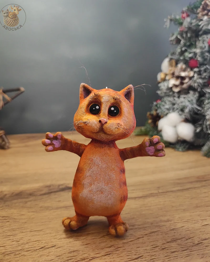 Ватная игрушка «Рыжий котик»