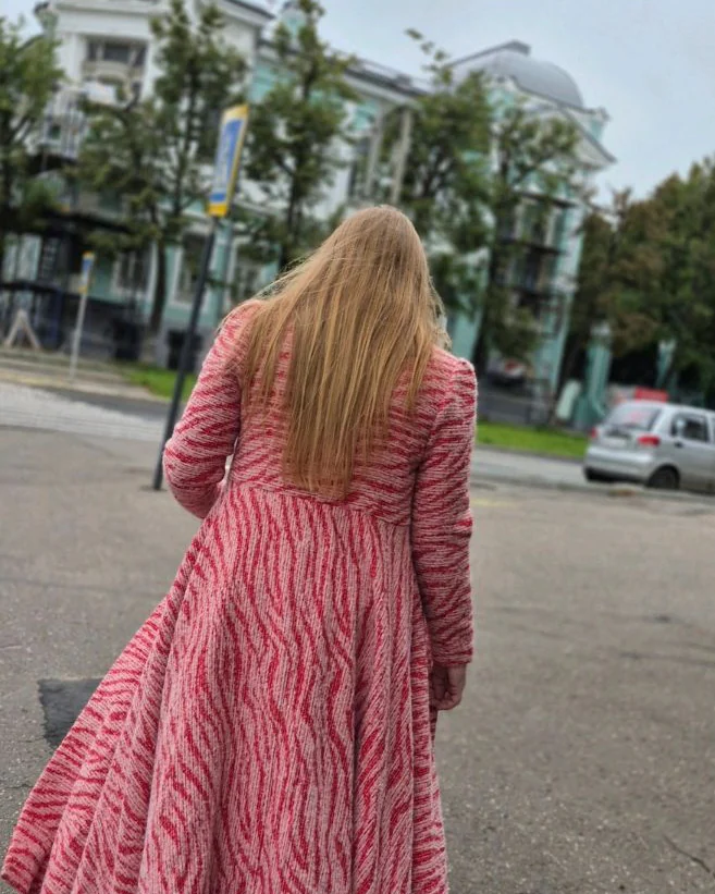 Пальто- платье шерсть Италия Розовый рассвет
