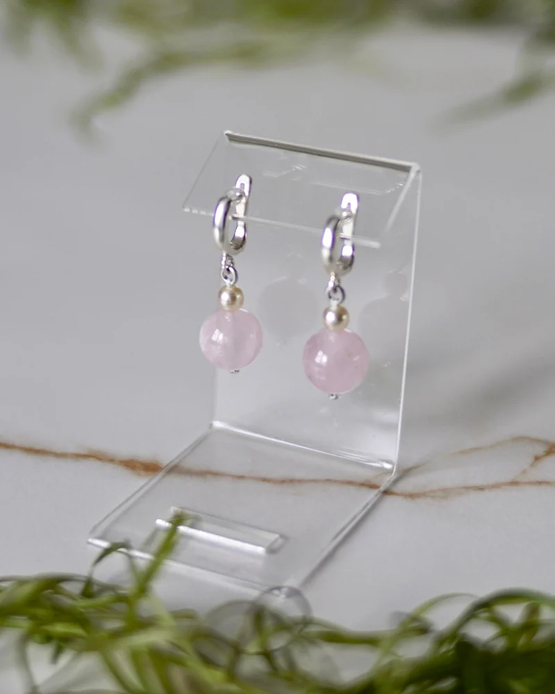 Серьги с розовым кварцем — Серьги с розовым кварцем