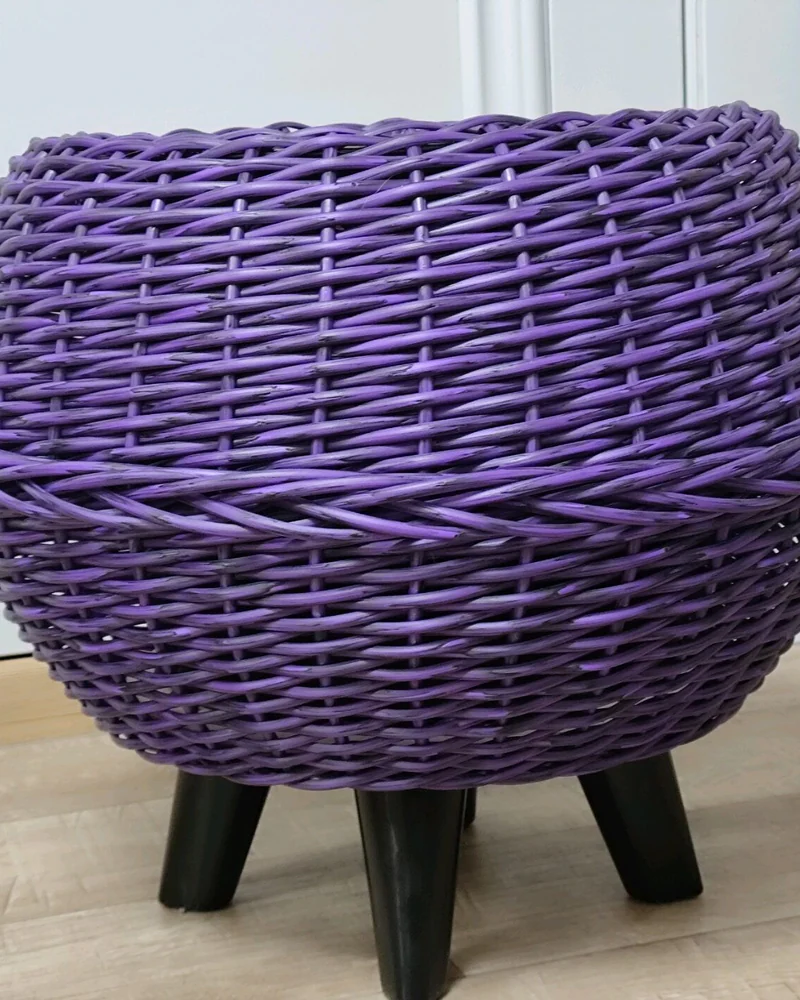 Напольное кашпо из ротанга, фиолетовое, 16 л