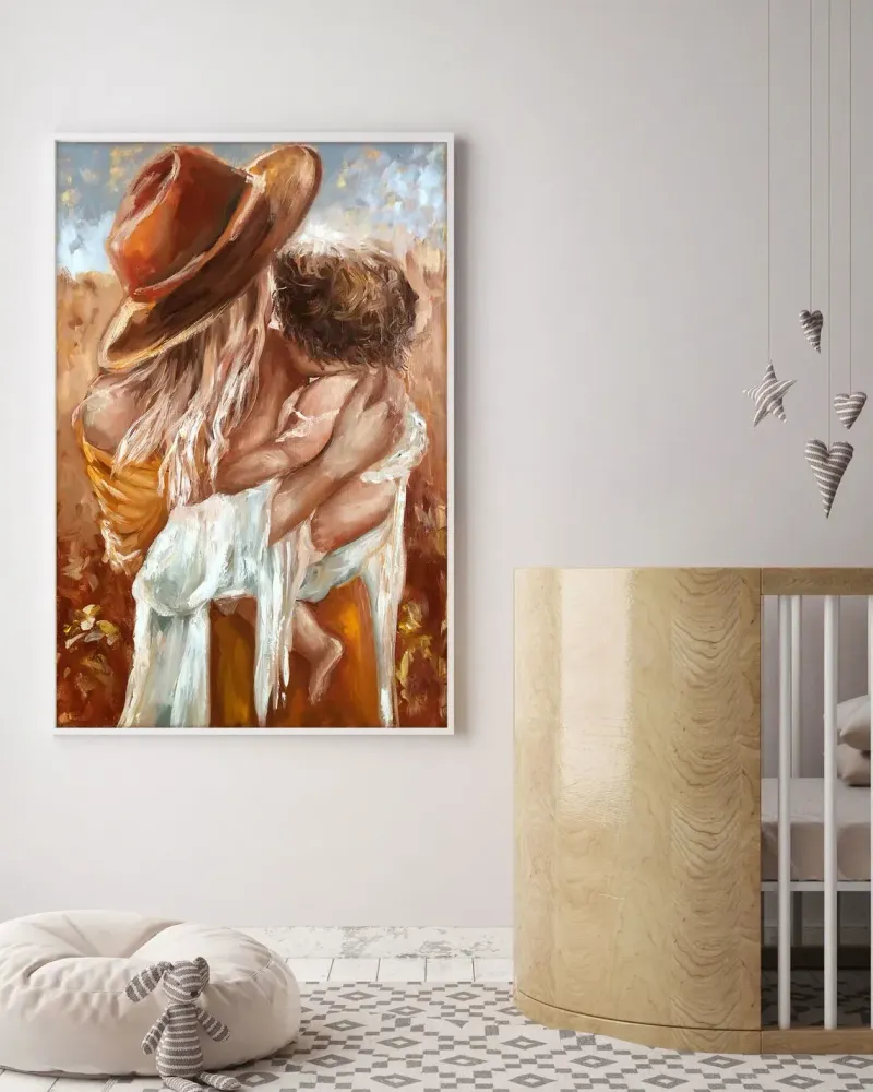 Мама с ребенком. Картина маслом 40×60 см — 40×60 см