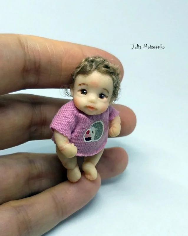 Кукла Девочка малышка для кукольного дома Миниатюра 1 к 12