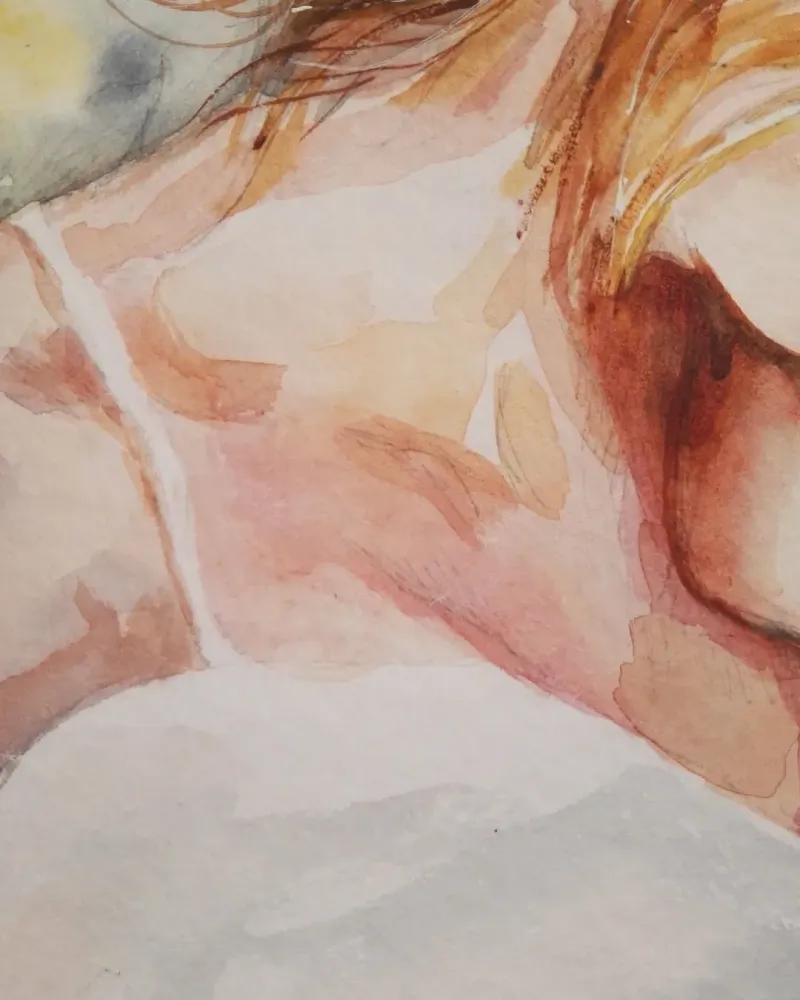 Мама с малышом. Акварель 20×30 см — 20×30 см