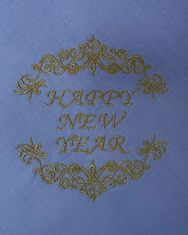 Льняные салфетки «Happy New Year», 6 шт., голубые — Набор из 6 салфеток
