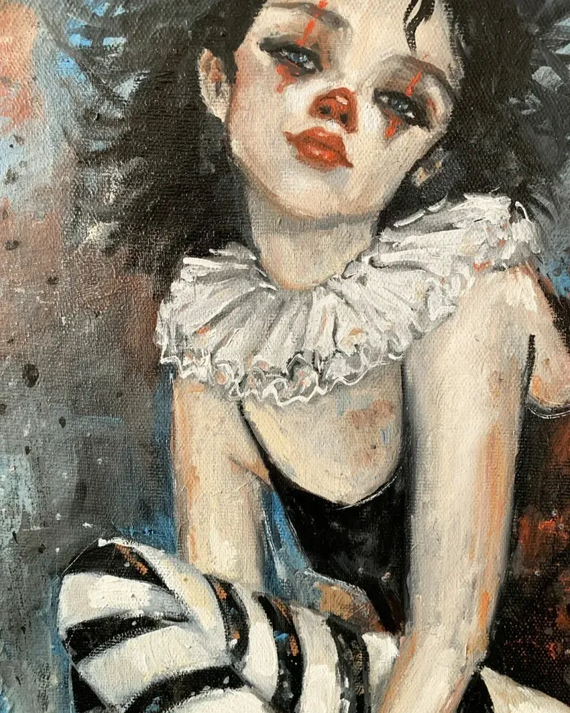 Клоунесса. Картина маслом 30×60 см — 30×60 см