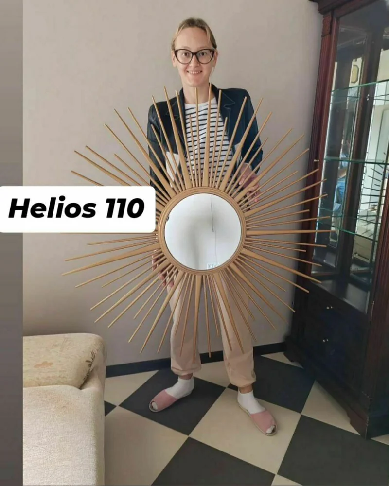 Зеркало-солнце Helios D 110 см — Золотой