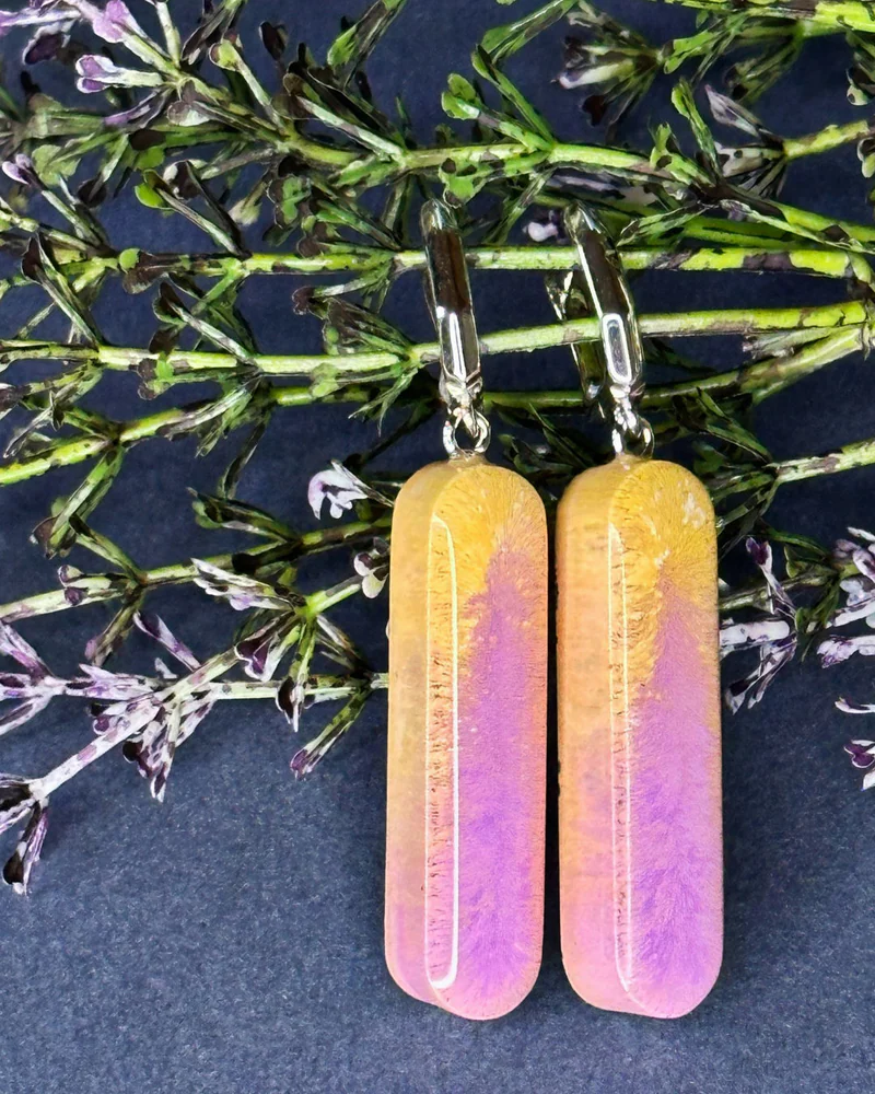 Серьги из смолы Рассвет