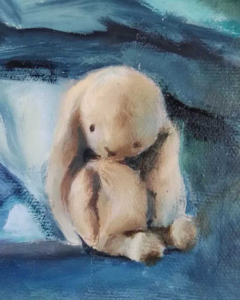 Подушки и игрушки. Картина маслом 30×50 см — 30×50 см