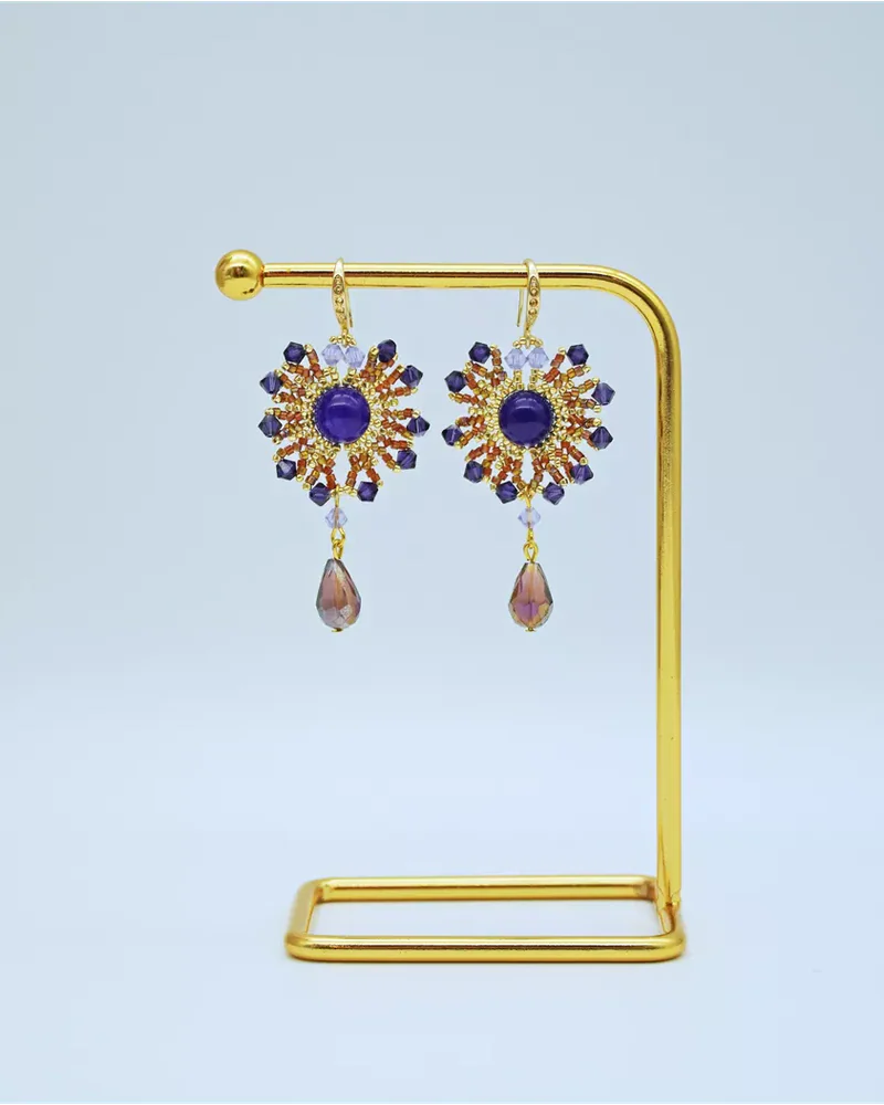 Серьги ажурные ручной работы со Swarovski
