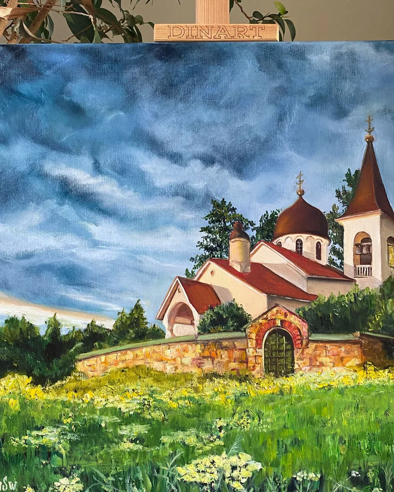 Картина маслом, Пейзаж Россия 50×50 см — Оригинал