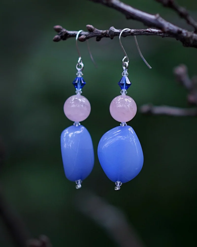 Серьги с розовым кварцем — Серьги с розовым кварцем