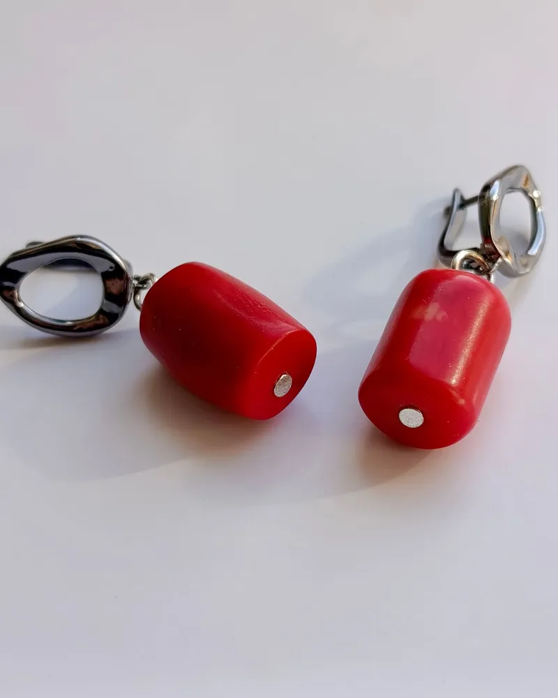 Серьги с кораллом
