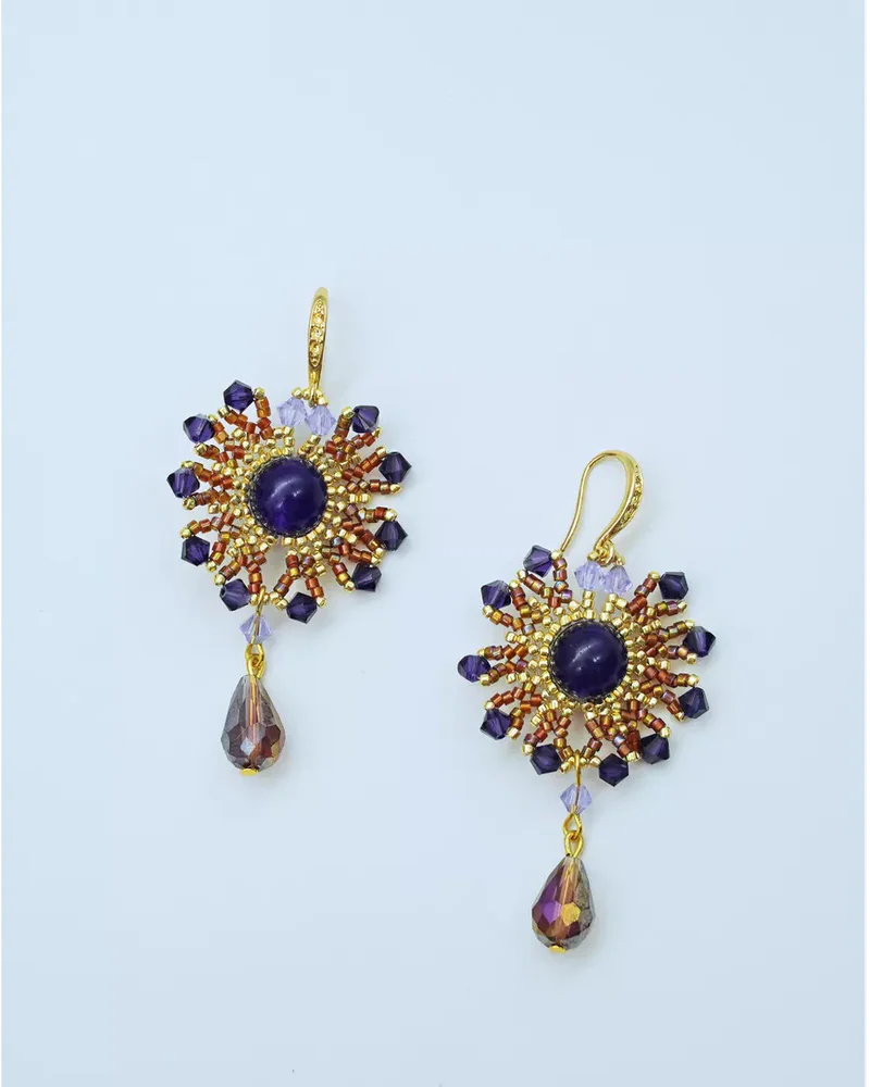 Серьги ажурные ручной работы со Swarovski