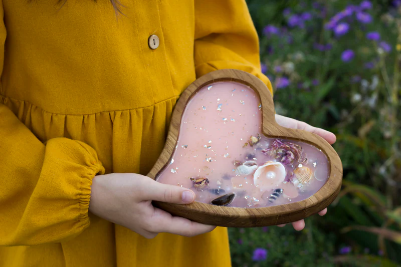 Деревянная сердце «Розовые сны» (органайзер)