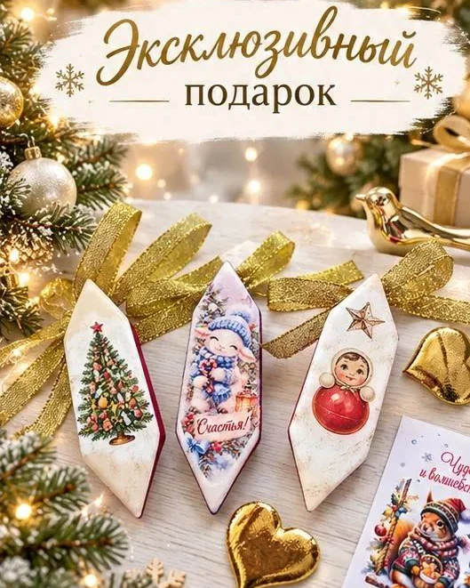 Елочная игрушка красный 3 шт