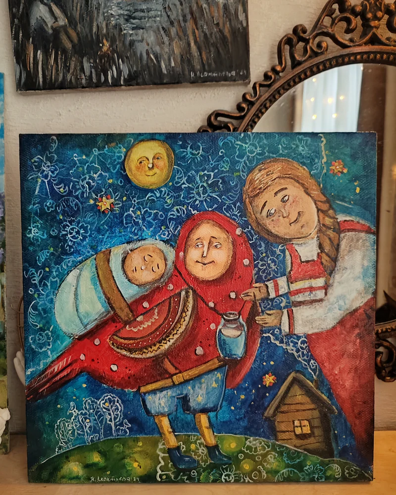 Первенец за крылышком