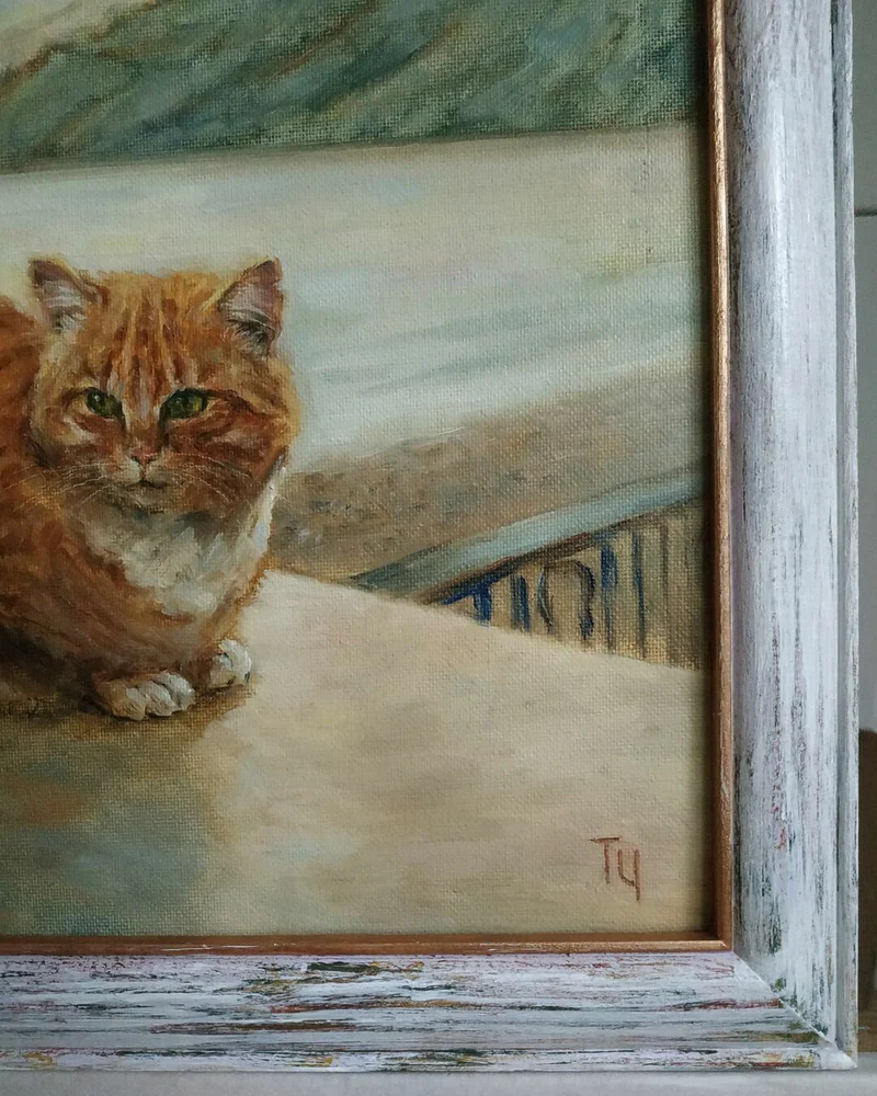 Морской кот. Картина маслом. 30х30 см
