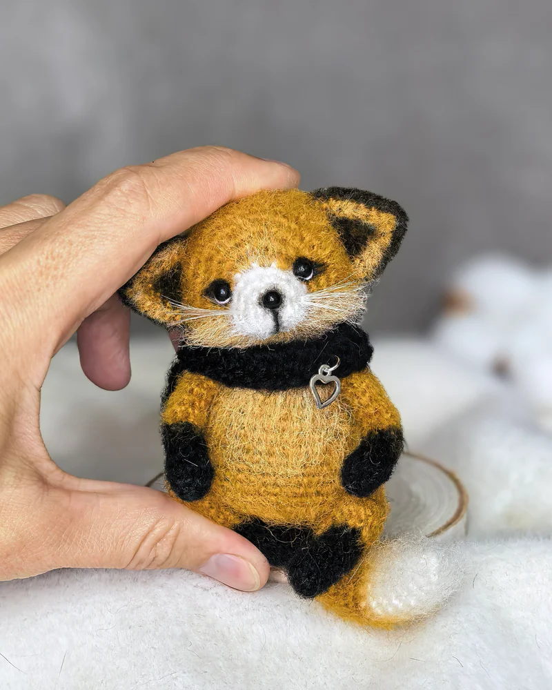 Лисенок вязаная игрушка — Маленький
