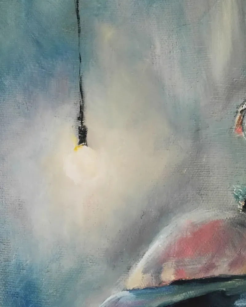 Подушки и игрушки. Картина маслом 30×50 см — 30×50 см
