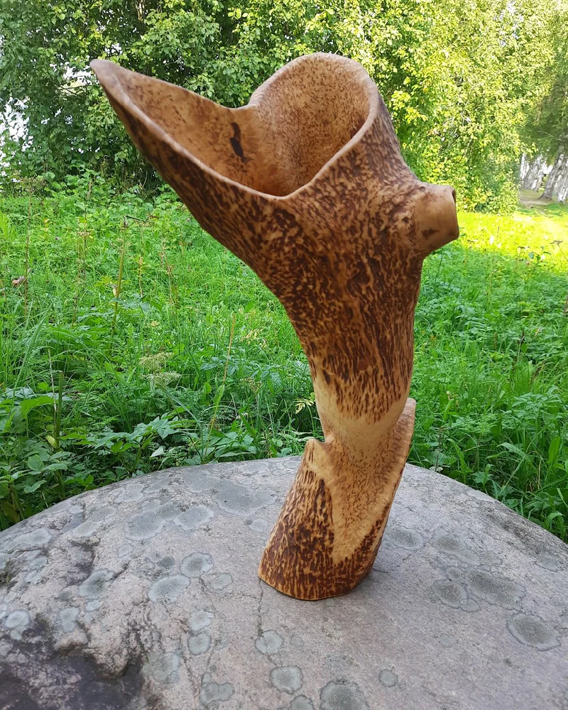 Ваза Замысловатая из карельской березы