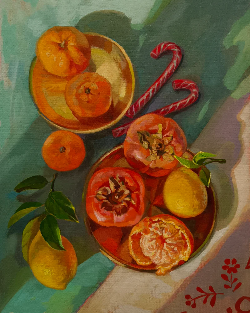 Картина маслом "Предвкушение праздника" 40*30