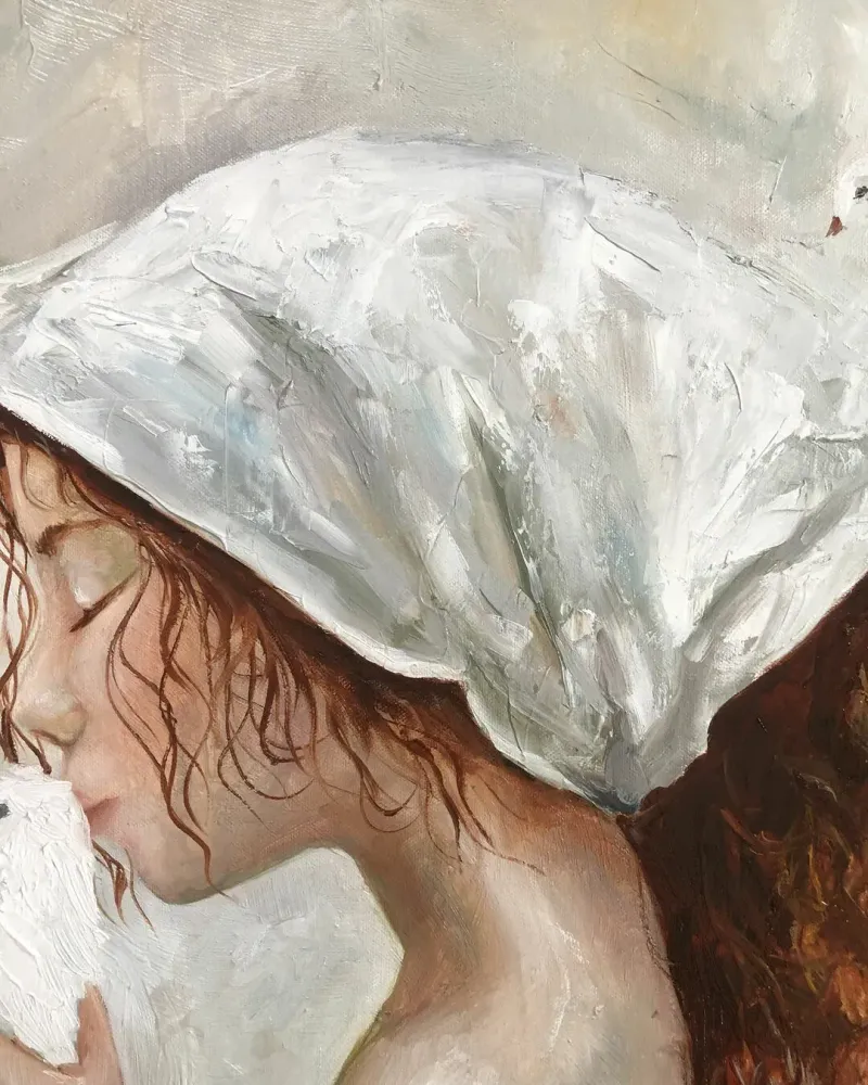 Голубка. Картина маслом 60×60 см — 60×60 см