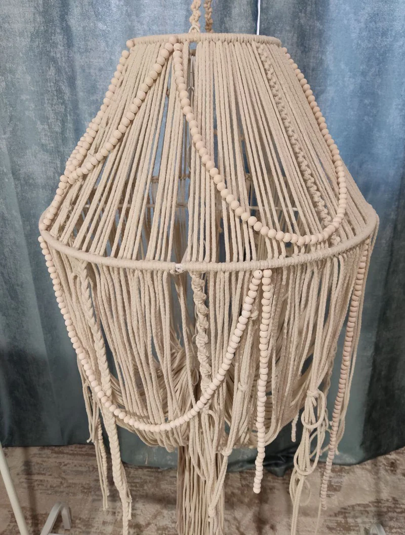 Люстра, абажур макраме, лофт эко сканди