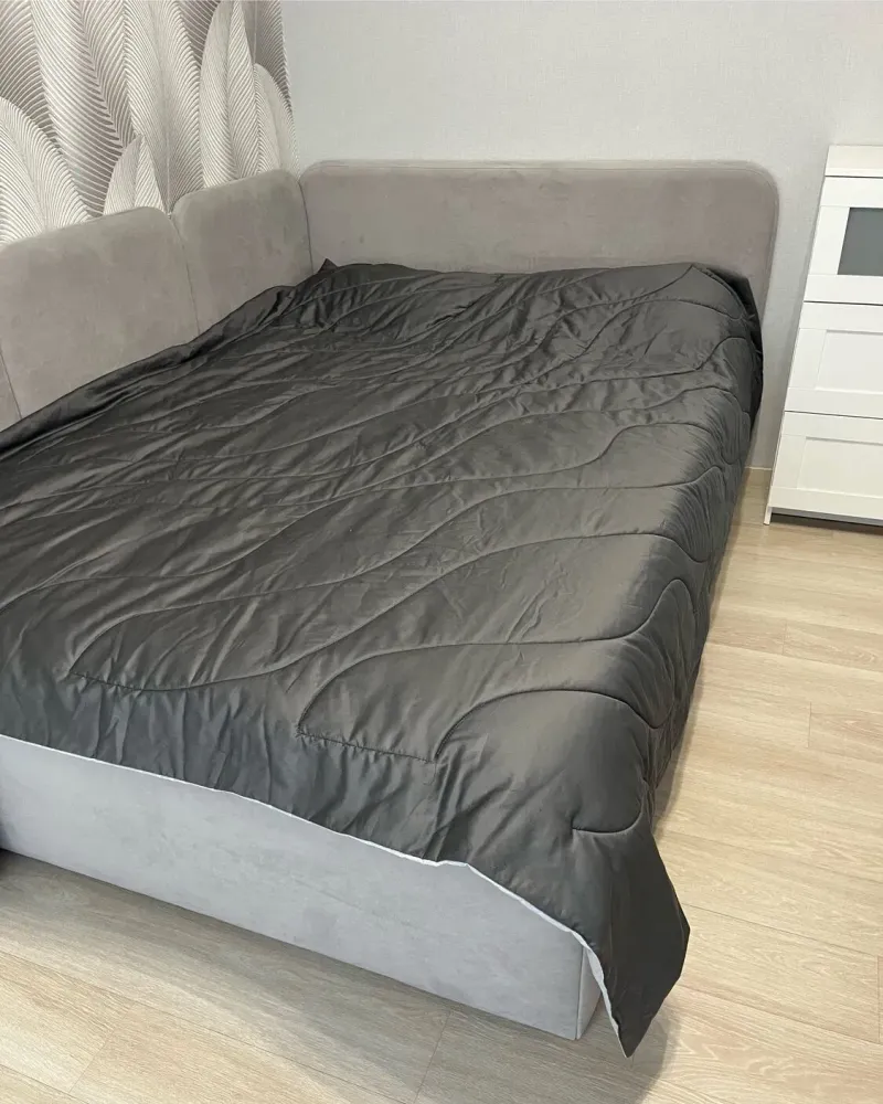 Постельное бельё из сатина люкс, можно со стёганым одеялом