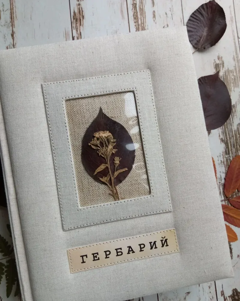 Альбом для гербария А5 на кольцах — Льняной