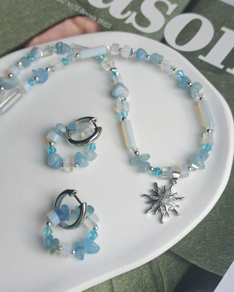 Серьги из аквамарина