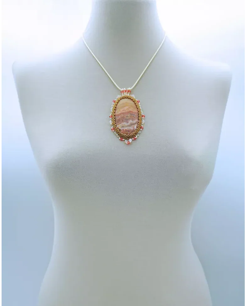 Авторский кулон с ониксом и Swarovski